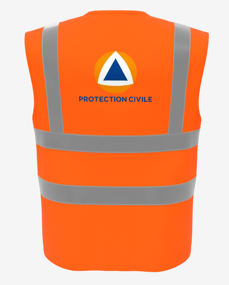 GILET ORANGE PROTECTION CIVILE – Image 2