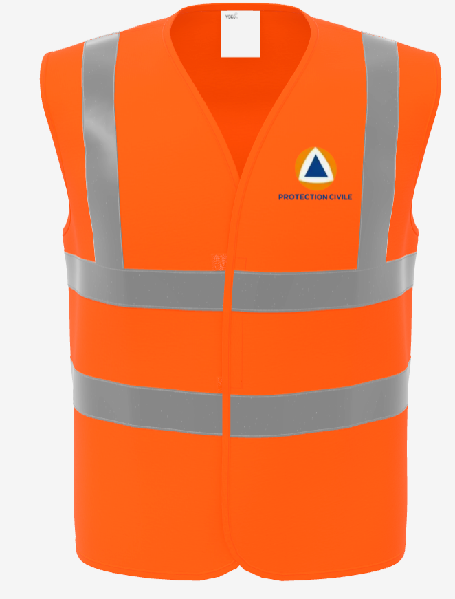 GILET ORANGE PROTECTION CIVILE