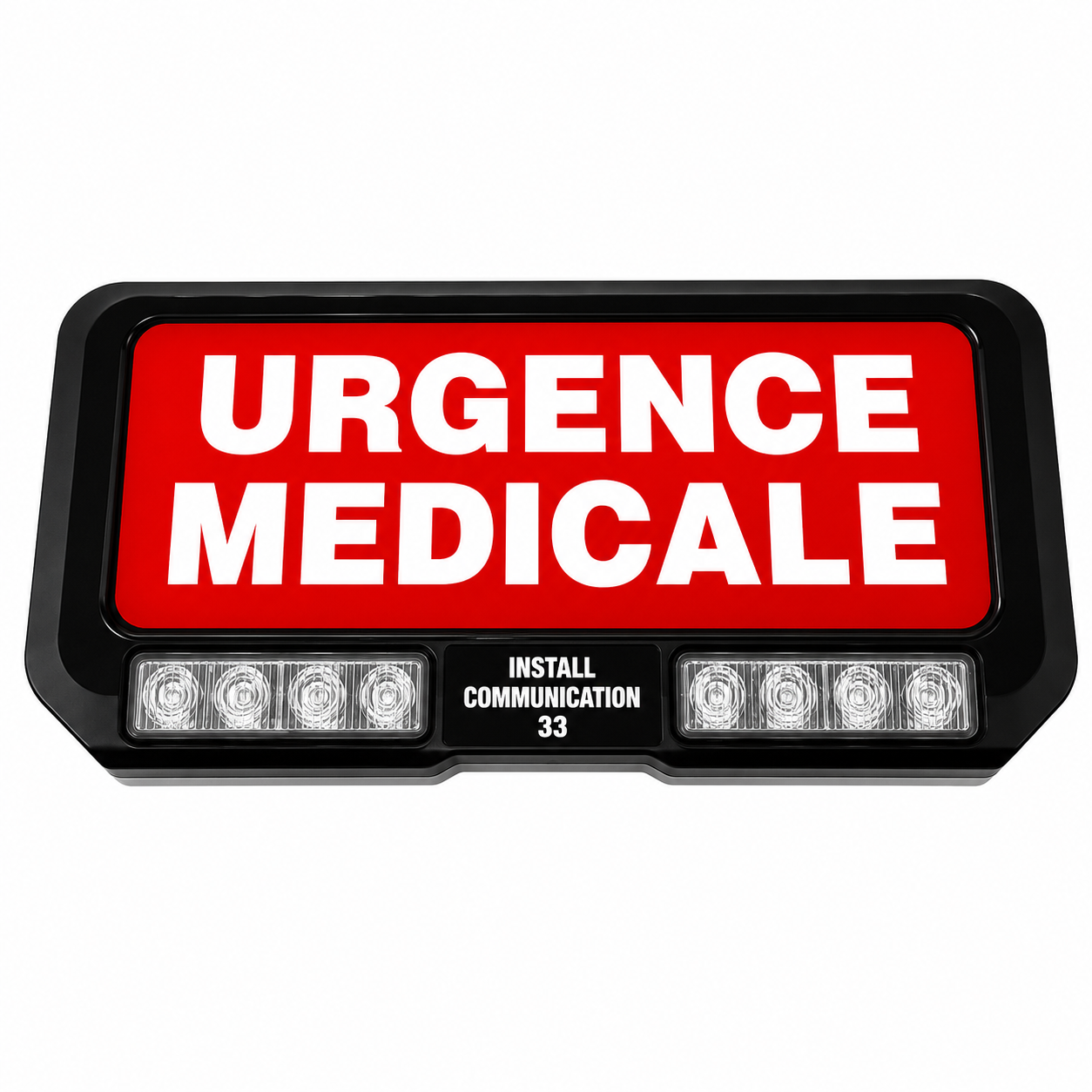 PLAQUE PARE SOLEIL URGENCE MEDICALE LUMINEUX AVEC FEUX FLASH BLEU
