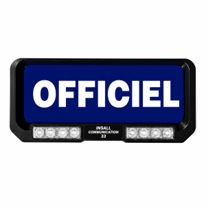 PLAQUE PARE SOLEIL OFFICIEL LUMINEUX AVEC FEUX FLASH BLEU