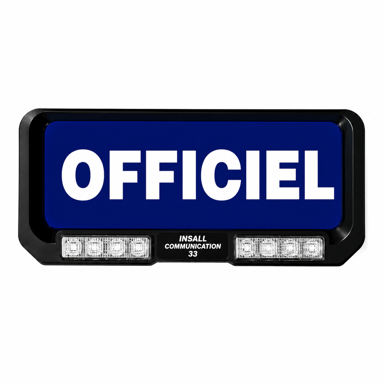 PLAQUE PARE SOLEIL OFFICIEL LUMINEUX AVEC FEUX FLASH BLEU