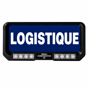 PLAQUE PARE SOLEIL LOGISTIQUE LUMINEUX AVEC FEUX FLASH BLEU