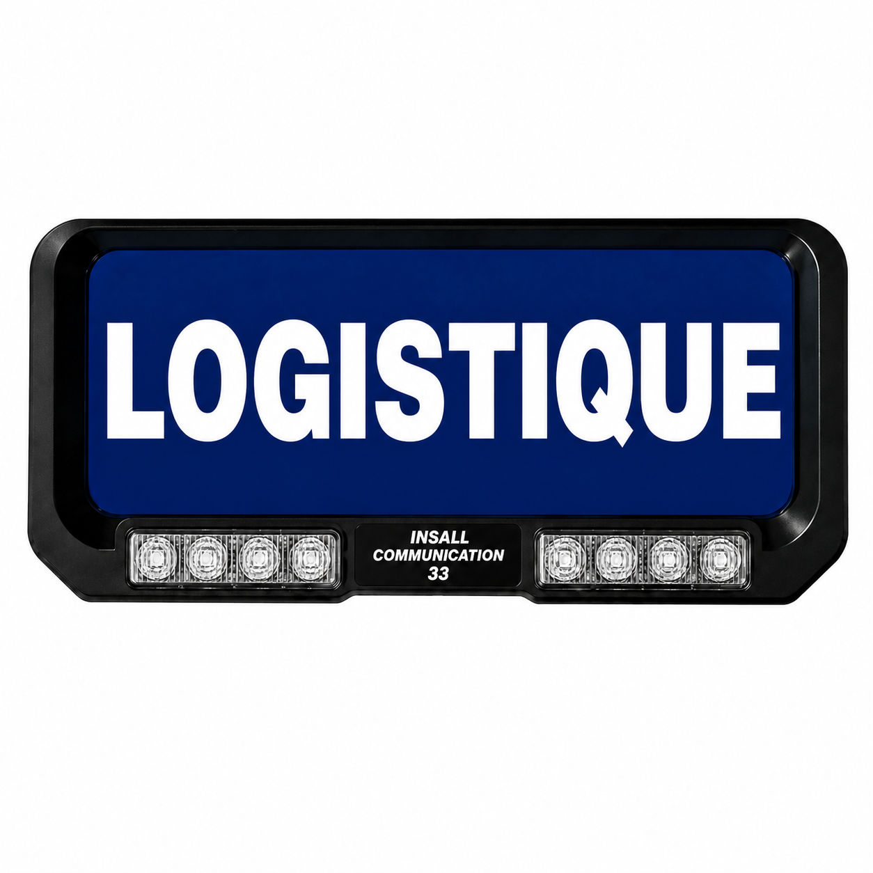 PLAQUE PARE SOLEIL LOGISTIQUE LUMINEUX AVEC FEUX FLASH BLEU