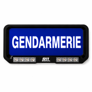 PLAQUE PARE SOLEIL GENDARMERIE LUMINEUX AVEC FEUX FLASH BLEU