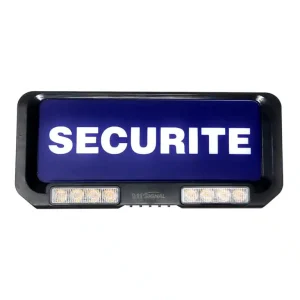 PLAQUE PARE SOLEIL SECURITE LUMINEUX AVEC FEUX FLASH ORANGE
