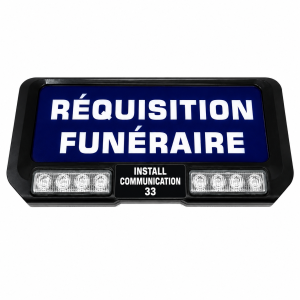 PLAQUE PARE SOLEIL REQUISITION FUNERAIRE LUMINEUX AVEC FEUX FLASH BLEU
