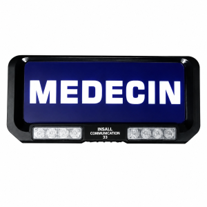 PLAQUE PARE SOLEIL MEDECIN LUMINEUX AVEC FEUX FLASH BLEU